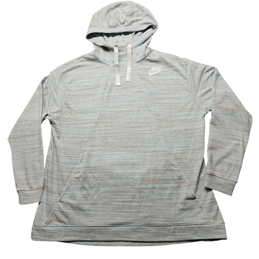 Nike Sportswear Gym Vintage Hoodie XL Light Blue Space Dye 854959-411 Mens